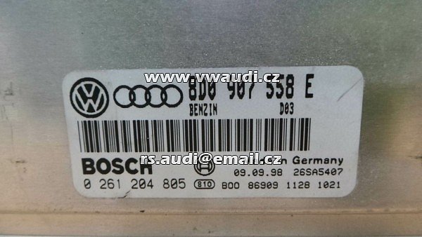 8D0 907 558E  Řídící jednotka motoru ECU  VW AUDI  Výrobní číslo VW -  8D0 907 558E  BENZIN D03 Bosch - 0 261 204 805  - 2