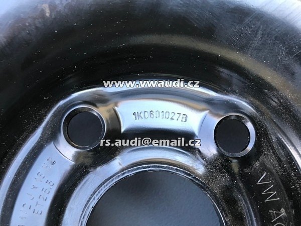 1K0 601 027B VW AUDI ŠKODA Rezerva 18&quot; . Rezervní kolo na dojetí - dojezdové kolo . disk ocelový + pneu . úzká rezerva - 5