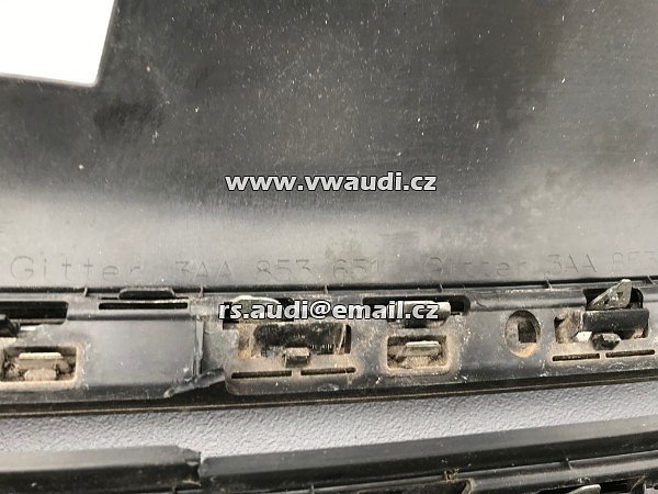 3AA 853 651 OQE  mřížka maska přední grill  VW Passat 3C B7 chrom / černá s vysokým leskem - 5