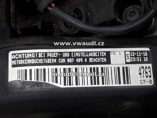2,0 TDI motor CUN  Audi Seat Škoda VW A3 TT Golf 2,0 TDI motor agregát  CUN CUNA  .  - 5