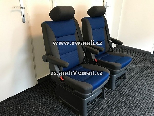 Otočné pilotní sedačky- zadní sedačka do VW Multivan T5 ATLANIS loketní opěrky odkládací přihrádka - šuplík . top stav . - 19