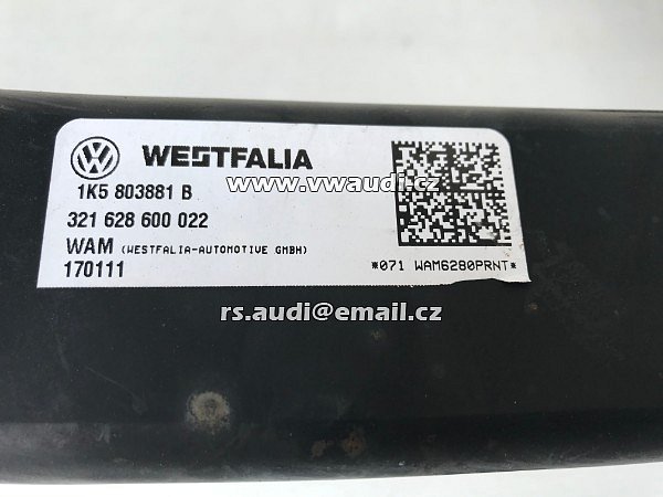 Westfalia 321 628 VW  Golf 5  6 VI 5K originál tažné zařízení snímatelná koule 1K5 803 881B tažné zařízení originál / koule tažný HÁK / - 10