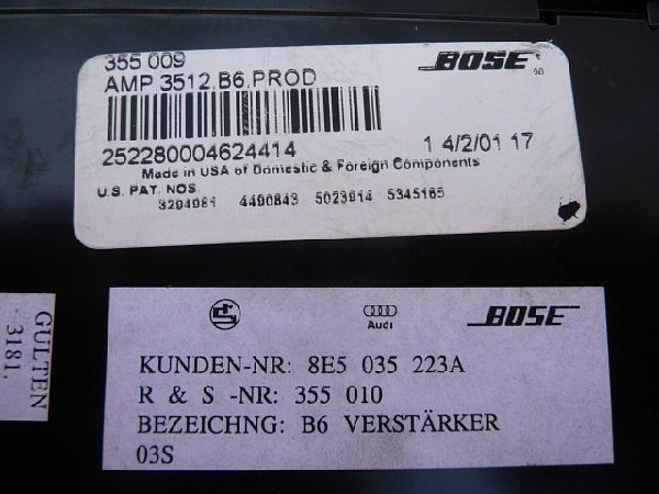 Zesilovač BOSE  Audi A4 B6 2003 - 5