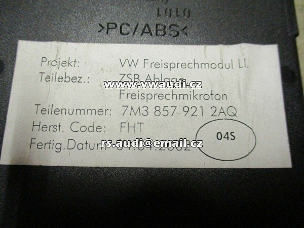7M3 857 921 2AQ Odkládací schránka na mince v handsfree mikrofonu VW Sharan Seat Ford  - 5