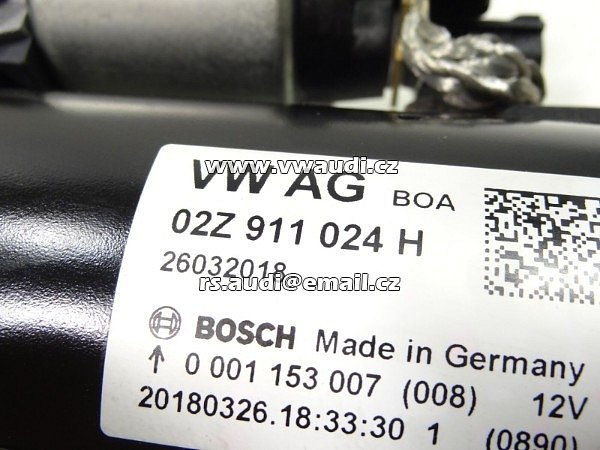 02Z 911 024 H VW Bus T6 Golf 6 Passat Polo 6R  Starter  Spouštěč motoru - 4