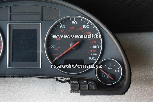 8E0 920 950G  Audi A4 8E 2004 ALT 2,0 L Benzin  Tachometr palubní počítač . Přístrojová skupina . rychloměr .  Budíky tacho združený přístoj palubka 8EO 920 950G - 5