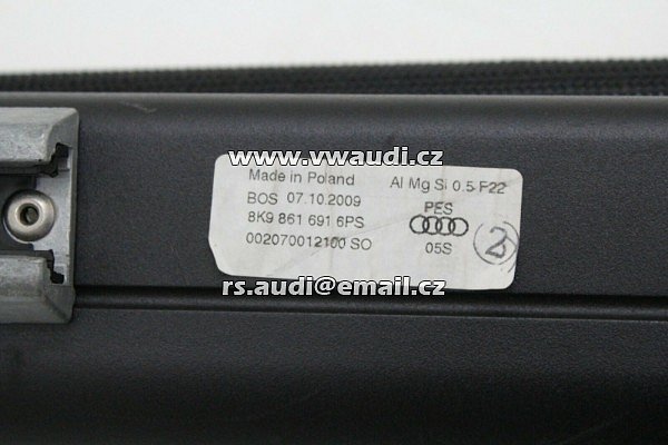 8K9 861 691 Síťovaná přepážka Audi A4 8K Allroad, kryt zavazadlového prostoru 8K9861691 69S  černá barva sít do kufru  - 4
