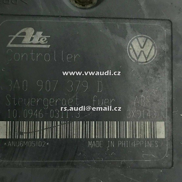 Hydraulický blok VW Golf 3 4 Vento Passat ABS řídicí jednotka 3A0907379D   BOSCH 10094603113 10020400824 - 2