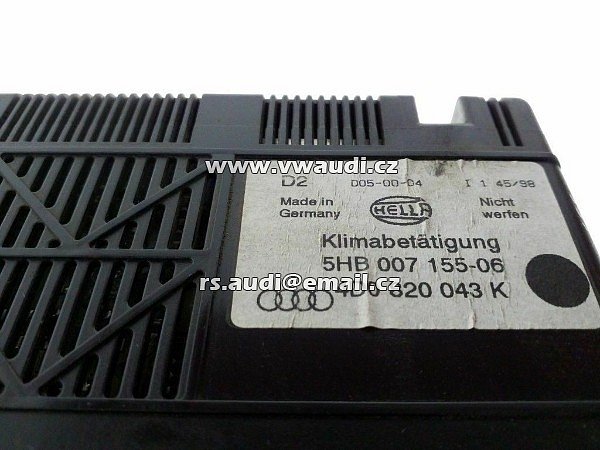 4D0 820 043K   Audi A8, S8 (D2- 4D) 1999  Automatická klimatizace Ovládací panel ovládání klimatizace topení dispay kli - 2