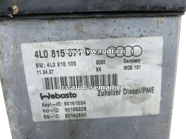  4L0 815 071 D Nezávislé naftové nezávislé topení Audi Q7 4L Webasto Thermo 4LO815071D / 4LO910105  - 5