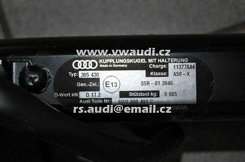 8W0 800 491 C 8WO 800 491 C   Audi A4 B9 8W A5 F5   Tažné zařízení výkyvné výklopné elektrické original  koule tažné závěs pro přívěs  - 5