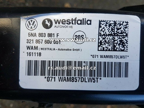 5NA 803 881 F   VW Tiguan 2018 2019  5NA803881F Westfalia  321 857 . 321857 -321 857 600 .  - 7