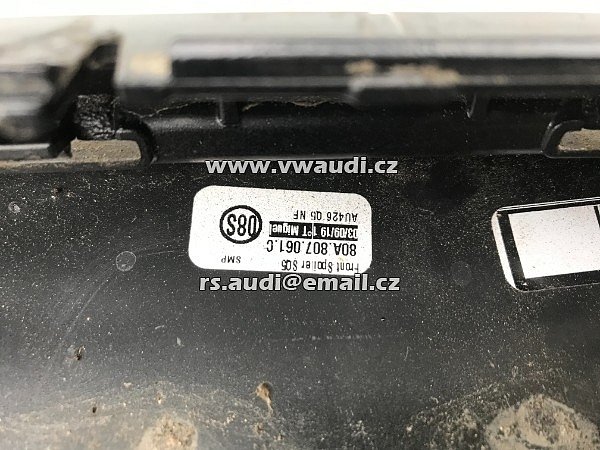  spoiler Audi 80A-807-061-C-GRU Audi 2018 2019 Q5 SQ5  ​​černý  lak  spoiler přeního nárazníku  s line  - 10