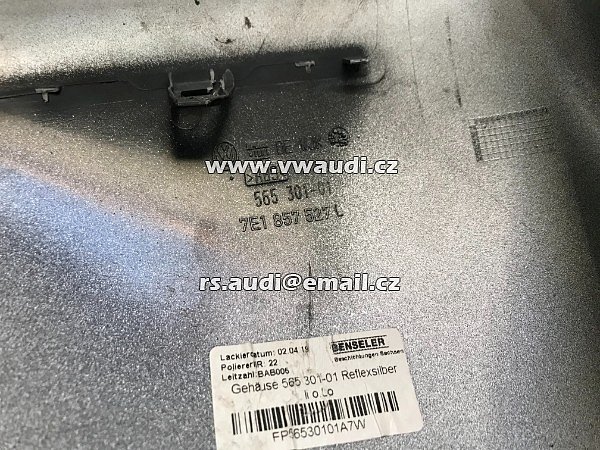 7E1 857 527 L   krytka  plast vnějšího zrcátka  LEVÉ vlevo  pro VW MULTIVAN T6 stříbrná barva lak  reflexsilber A7W  565 301 - 01 2019  - 8
