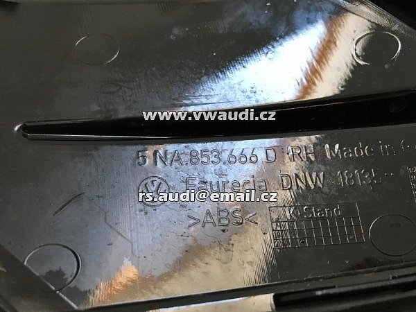 5NA 853 666D VW Tiguan 5N 5NA  2015&gt; Pravá lišta krytu mlhovky pravá předního nárazníku - 8