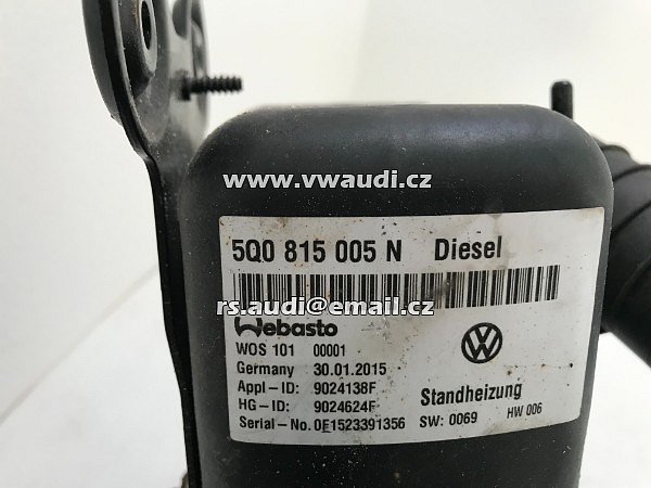 originální nezávislé nafta topení VW  Golf 7 VII Octavia 3 III  2015  . TIGUAN   přídavné topení Webasto Thermo Top Diesel - 14