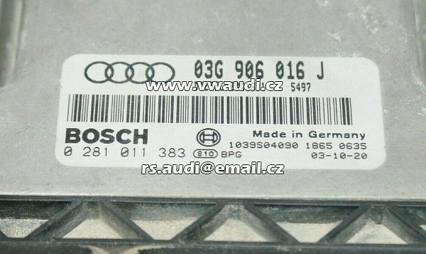03G 906 016 J Řídicí jednotka vznětového motoru Audi A3 8P BKC O3G906016J - 2