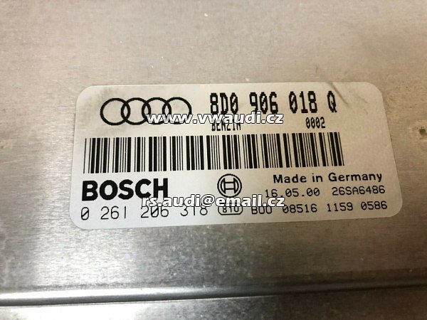 řídicí jednotka motoru Audi A4 1.8T ECU 8D0 906018 Q BOSCH 0 261 206 318 - 3