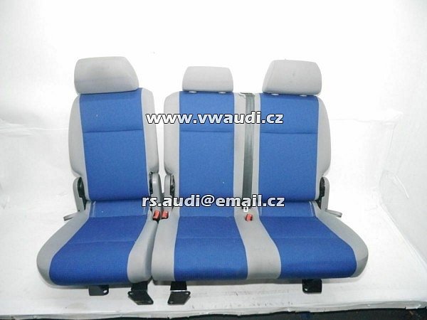 sedačka Caddy 2K  2 + 1 sedadel druhá řada šedo modrá  VW Caddy Life - 7