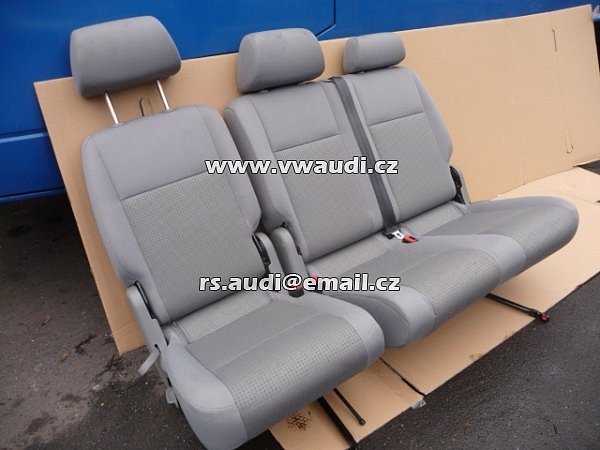 sedačka Sedadlo VW Caddy, druhá řada sedadel, dvojitá lavice, sklopné sedadlo, šedá barva potahu  - 5