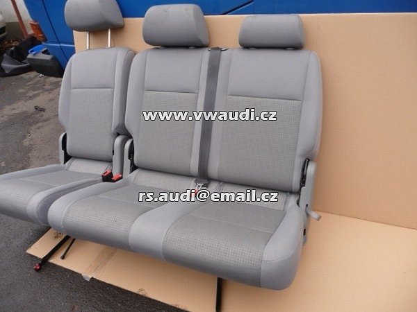 sedačka Sedadlo VW Caddy, druhá řada sedadel, dvojitá lavice, sklopné sedadlo, šedá barva potahu  - 6