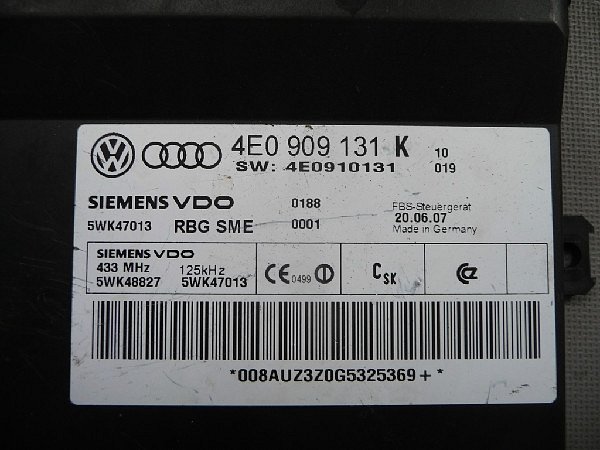 Audi A8 4E FACELIFT ECU LFBS Keyless Kessy 4E0 909 131F / 4E0 910 131 - 2