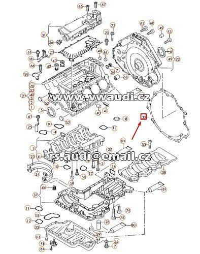 01X 103 551 Audi A6 4F C6 3.2 FSI motor distanční kroužek převodovka  - 2