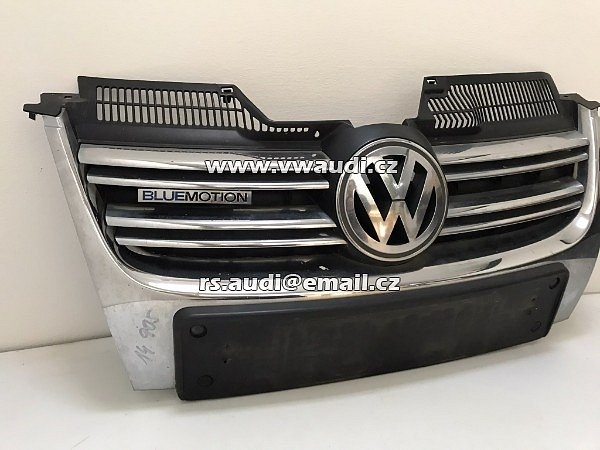 Mřížka VW Golf V Variant (1k5) 1K5853651 1K5853653C  Stříbrná mřížka chladiče chromová + znak - 2