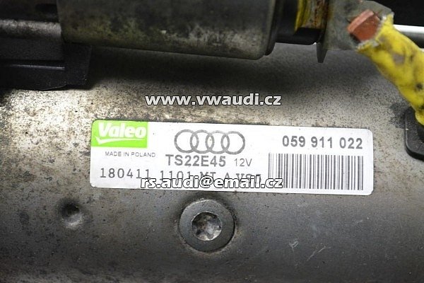 059 911 220 Startér 059911220 VALEO TS22E45  Audi A6 C7 2012 3.0 TDI - 2