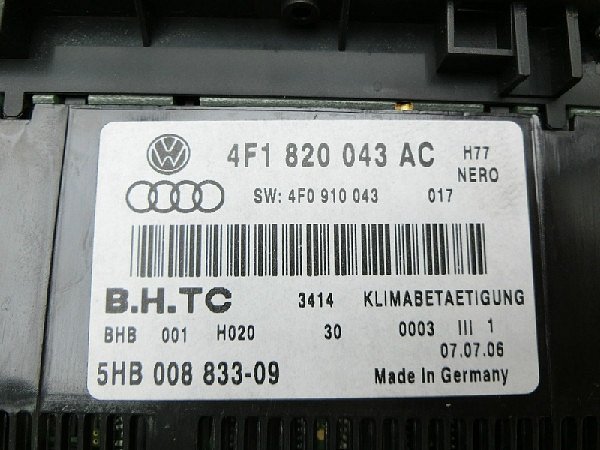 Řídící jednotka  klimatronic Audi A6 4F C6  Climatronic + Vyhřívání sedaček 4F1 820 043AC - 4