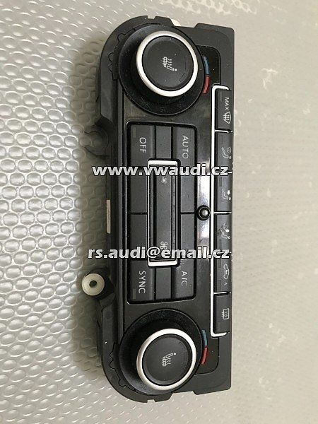 VW Golf 6 Eos Caddy  5KO907044GK, topení klimatizace panel ovládání topení + klima  5KO907044 GK   +  vyhřívání sedadel