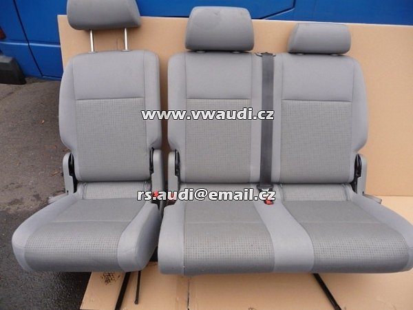 sedačka Sedadlo VW Caddy, druhá řada sedadel, dvojitá lavice, sklopné sedadlo, šedá barva potahu 
