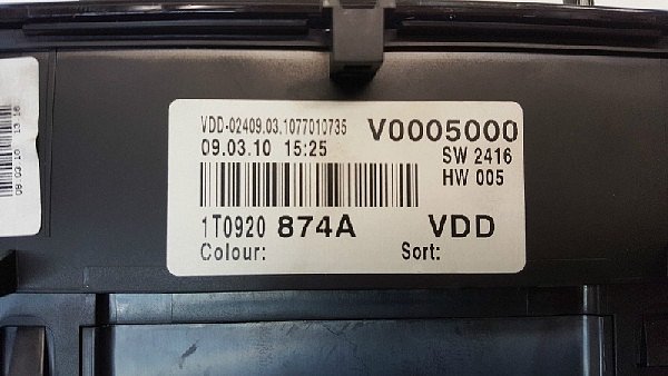 VW Touran Caddy 2K Tachometr Maxidot FIS - 3