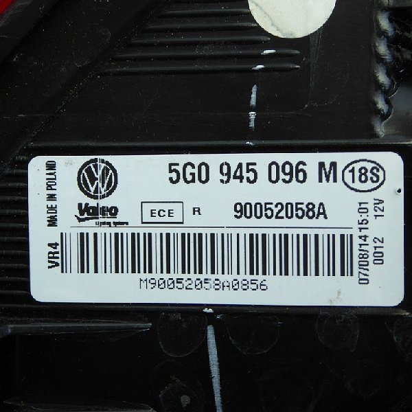 5G0 945 096M VW GOLF 7 VII Svítilna Vnější zadní světlo lampa pravá zadní venkovn - 5