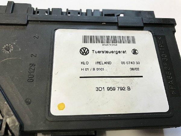 3D1 959 792B VW PHAETON TOUAREG    Motor stahování okna Spouštění skla PP Dveře spolujezdec - 2