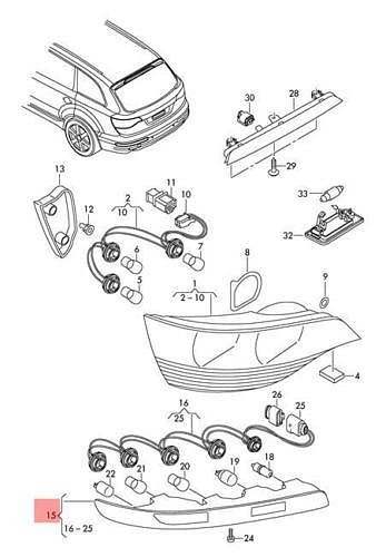 4L0 945 095 Audi Q7 zadní světlo do nárazníku levá zadní svitilna strana řidič - 2