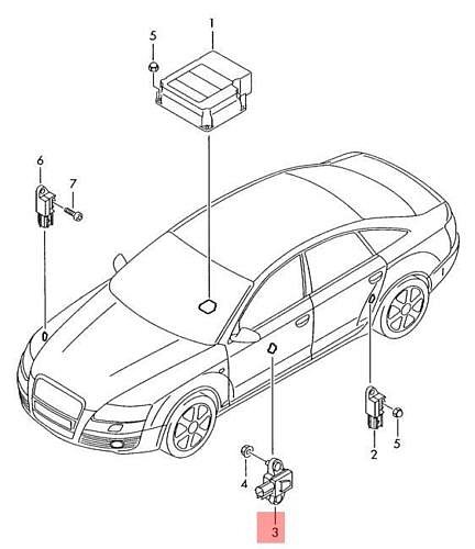  4F0 955 557A Nárazový senzor airbagu AUDI A6 S6 quattro 4F2 - 2