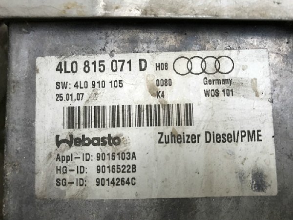 4L0 815 071D AUDI Q7 Nezávislé topení Webasto DIESEL   - 3