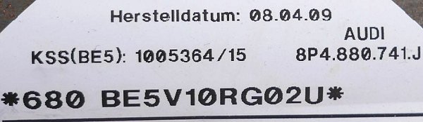 8P4 880 741 J Audi A3 8P 5dv.  Airbag  boční stropní Střešní stropní airbag Levý - 2