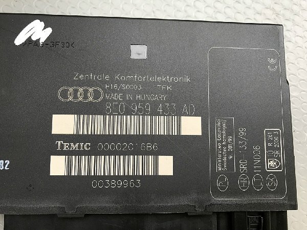Audi A4 B6 Konfortní jednotka 8E0 959 433AD - 3