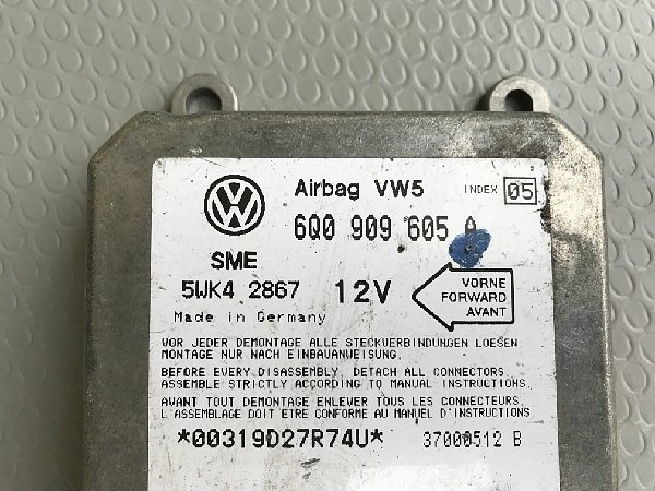  6Q0 909 605 A  Řídící jednotka airbagu Airbagová jednotka  VW AUDI ŠKODA - 2