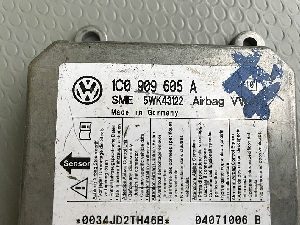 1C0 909 605 A Řídící jednotka airbagu Airbagová jednotka  VW AUDI ŠKODA - 2