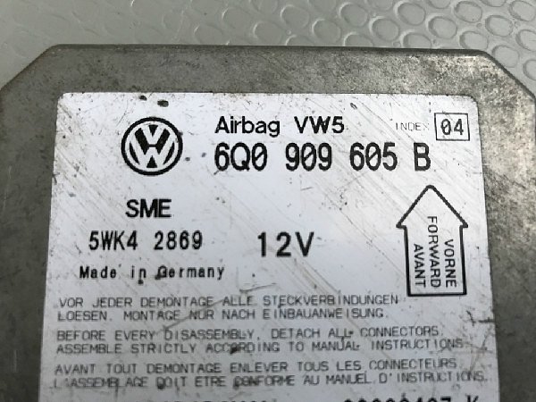  6Q0 909 605 B  VW Audi Škoda Řídící jednotka airbagu  Airbagová jednotka - 2