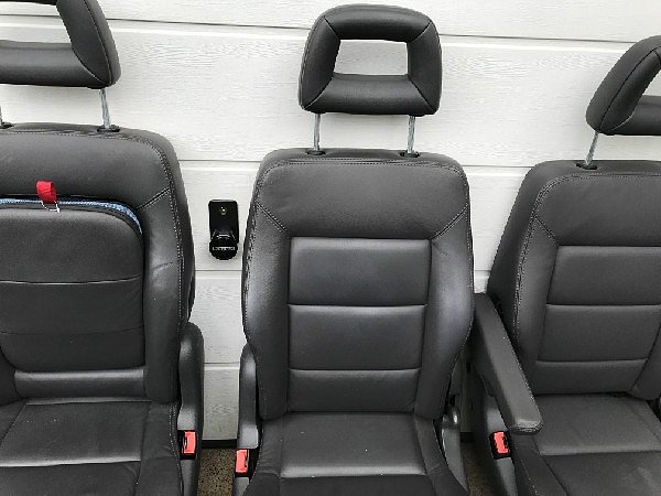 VW Sharan 7M 2008 Sedačky kůže interier kožený kompletní přední + zadní sedačky sedáky . - 9