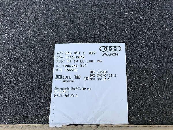4E5 863 011 A Audi A8 D3   Textilní koberce látka - BÉŽOVÁ kompletní sada koberců koberečky 4 dílná sada /rohožek/ -  letní sada - 7