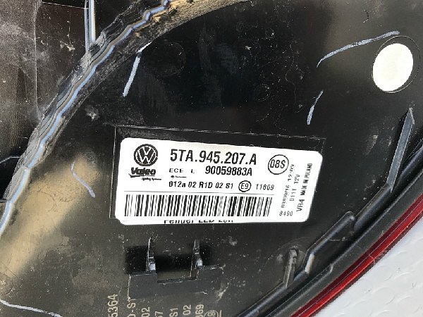 5TA 945 207A   90059883A VALEO  VW Touran 5T Zadní světlo zadní LED svítilna vnější svítilna  světlo zadní LEVÉ řídič - 7