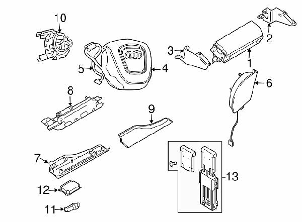 8H0 880 077 A Audi A4 8E2, B6 B7 Cabrio hlavový opěrka -  bezpečnostní prvek Anti Roll Protection Unit  - 2