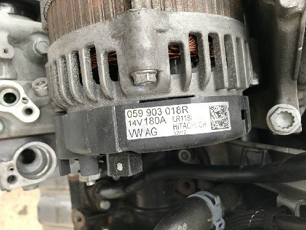 059 903 015R Alternátor Generátor Audi A3 Seat Leon Škoda Octavia VW Golf  7 2,0 GTD 2,0 TDI kod motoru CUN 135 kW / 184 PS - 2