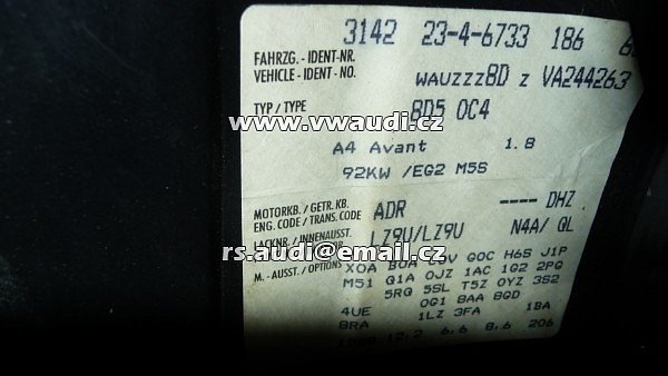 Audi A4 B5 8D MOTOR ADR 1,8 L  - 5
