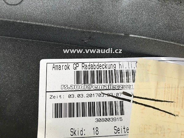 2H6 853 817 L VW Amarok Lem blatníku plast na blatník  - levý zadní LZ  - 8